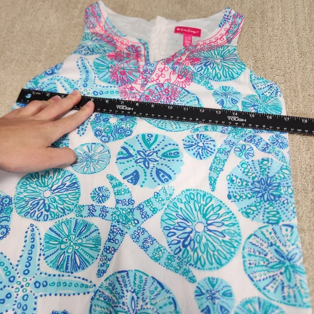 Lilly Pulitzer Shift Dress‎ Girls XL 14-16 Target Shell Sleeveless Embroidered